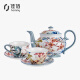 Jiabai American ceramic coffee cup teapot set creative cup and saucer 7-piece set one teapot two cups two saucers two spoons