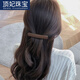 DING FEI Korean style frosted one-word spring clip simple large hairpin back head clip hair accessories clip solid color hairpin top clip brown one-word spring clip A25-302
