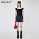 Moussy Women's New French French Pure Love First Love Style Square Clim Slim Room Women 010HA730-7371 020 Black M