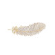 QUAMER feather brooch, versatile suit corsage accessory, coat luxury pin, Teacher's Day, gold color