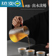 Gran capacidad 500 Copa feria Dispositivo de té engrosado de vidrio Gran parte del martillo japonés Copa masculina Té Té del mar Retón de té 1421 tazón de lluvia anochecer 200 ml