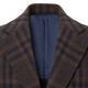 Dongbolini Herbst und Winter warme Manteljacke Pure Wolle blau braune karierte Wolle Mantel Braune M M (170)
