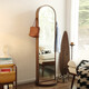 Miroir à bas du corps de marée marée du corps en rotation miroir miroir ménage noir noix en bois massif miroir de rangement objectif miroir rotable 50 * 172cm