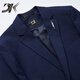 DK brand suit suit men's spring and autumn slim fit small suit jacket men's trendy Korean style light mature style suit complete set dark blue-two-piece set M size