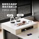 Fengzhiyi 2024 New Modern Simple Island Table Integrated Retractable Island Table Rock Slab Middle Island Table Home Use CT37 Retractable Island Table (Including Cabinet) - Single Dining Table 1.8m (Track Socket + Double Hole Tea Stove)