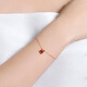 Chow Tai Fook ENZO small red heart 18K gold chalcedony diamond love bracelet gift EZV8141 15cm