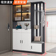Aomoxuan Shoe Cabinet Door Entry Cabinet Living Room Storage Cabinet Porch Partition Cabinet Coat Rack Stool Integrated Wall Home Simple Gray + Length 120 Right Shoe Changing Stool