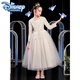 
Disney (Disney) girls' dress birthday children's piano performance dress girls high-end flower children's wedding evening dress princess skirt host 683 burgundy net sleeves [+ crown] 170cm