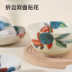 Jiabai 18-piece tableware set, art oil painting style, fashionable light luxury tableware, ceramic dishes, household housewarming tableware set