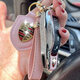 Geeignet für Porsche Diamond-Set Style Paramela Macan Cayenne 911 Schlüsselschale 718 Frauenschnallenbeutel 4S Ein Stil Doppelreihe Diamond Miami Blue H Lanyard