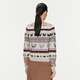 Jiangnan Buyi (Jnby) [mismo estilo en el centro comercial] 24 otoño nuevo producto tejido en V sweater jacquard 5o9314350 683/misceláneos rosa claro s claro s