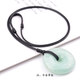 Minami Youli hand-woven necklace rope wax leather rope ring safety buckle jade pendant lanyard hanging neck men and women gold pendant rope black (2mm*80cm)