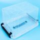 HAYSDIK HKCL-695 Caja de almacenamiento engrosada transparente Organizador de caja de almacenamiento de plástico 80#65*45*30 cm (sin rueda)