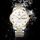 
OLEVS Swiss certified brand watch men's mechanical watch luminous waterproof fully automatic men's watch business high-end watch men's OLEVS-6630-steel belt white