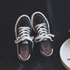 Human-born men's shoes canvas shoes men's autumn 2024 new casual shoes trendy versatile low top flat shoes black couple style black 42
