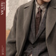 VICUTU Double-sided Woolen Coat Men's Comfortable Business Casual Jacket VRS22341685 Brown 180/96A