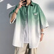 Xingsuyao (xingsuyao) Lettre de tenue japonaise Couleur de couleurs à manches courtes pour garçons Suit beau costume pour hommes avec une fine chemise noire d'âge moyen + blanc court t + noir gris gradient [ensemble à trois pièces] xl