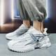 Hot air new product sports shoes for male student dad shoes breathable running shoes internet celebrity shoes for men jogging shoes high top shoes for men footprint X9920 white gray 42