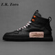 Z.R.Zoro luxury Martin boots men's 2025 autumn and winter new British style versatile work boots trendy high top short boots black 38