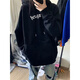 Digada Black Hooded American HipHop Sweatshirt für Männer und Frauen Herbst und Winter Oversize Lazy Trendy Marke Vielseitiger Mantel für Männer HDFS-687 Black [hinzugefügt Fleece] xl