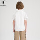 POLOWALK children's clothing 2024 new summer shirt boys' short-sleeved top shirt comfortable and fashionable white 110 cm