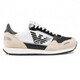 Emporio Armani Luxury Chaussures pour hommes Chaussures de planche pour hommes Fashion Sports Fashion Brouthable Chaussures de course classiques Chaussures décontractées Classic Q826 Black Khaki English Taille 9 = 43 Taille