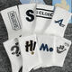 Luo Qizhe Herren Socken Herren-Midrohrsocken im Herbst und Winter weiße modische und vielseitige schweißabsorbierende und atmungsaktive Strümpfe in Trendy Herren Socken gemischte Farben (Einheitsgröße) 6 Paare