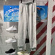 Adidas Pants Femeninos de otoño e invierno Nuevos pantalones deportivos Pantalones de chándal sueltos de primer plano It9856 Finamiento interno gris M