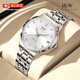 
Aiwochi Swiss brand IW watch men and women's mechanical watch fully automatic imported movement waterproof luminous couple watch pair [imported movement] 683 women's white - free engraving