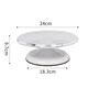 CLCEY aluminum alloy decorating turntable birthday turntable household commercial baking tools rotating plastering tray aluminum alloy turntable + ABS base white