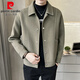 Pierre Cardin Double face en laine de laine pour hommes automne et hiver 2024 Nouvelle veste pour hommes manteau en laine courte pour hommes Green-vert