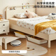 Lin's Home Bed Children's Bed Boy Feet Feet Feet Feet Children Girl Bed Princess Camino Un solo Muebles para la habitación de los niños Nordic KN4A [Lotus White] Cama para niños + colchón 1050 mm*2000 mm
