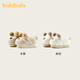 Balabala bear girls cotton slippers bag with boys warm non-slip plus velvet cute baby fur slippers winter indoor home off-white 31 inner length 20cm (200) suitable for feet 19cm long