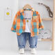G.duck Cotton Boys' Shirt Long Sleeve 2026 Spring and Summer Thin Children's Clothing Baby Bottoming Top Children's Plaid Shirt Jacket Gold Only shirts sold One size fits all Size 14 Recommended height 120-125cm46Jin Jin is equal to about 0.5kg