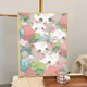 可爱猫咪数字油画diy填充涂色手工手绘系卡通丙烯油彩装饰画 qx12353 30*40cm加厚实木内框+装饰外框(