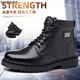 3513 Cruiser Military Hook Men's Cotton Shoes Genuine Leather Men's Boots Wool High Top Special Forces Combat Boots Winter Fur Shoes Men's Military Training Supplies Military Fans 3519 Black Single Shoes 38