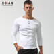 Renew Faden Cotton Henry Shirt Herren Langsamtes T-Shirt Herrenfarbe Amerikaner Retro Casual Fitness enge Schlanke Basishemd Männer Black XL Code 132-142jin [Jin gleich 0,5 kg] links und rechts schlanker Fit Style