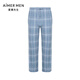 Aimer Men [gleiches Modell im Einkaufszentrum] 22SS genießen seidige Heimathosen Herren -Pyjama New Frühlings- und Sommer NS42F683 Hellblau Plaid YH5 L (170)