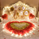 Decorate birthday scene for wife's room birthday, romantic Valentine's Day, rose petals, wedding room, confession and proposal, room bed decoration, romantic petal lantern package thirty (with 10-meter light string, pump + tape)