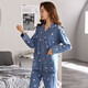 Pajamas de Shamiduo para mujeres en primavera y otoño Cárdigan de manga larga de algodón largo