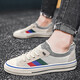 Yiqi canvas men's shoes 2025 new summer breathable thin fashion casual board shoes one foot lazy old Beijing cloth shoes 8J21 meters blue 41