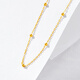 Mengjinyuan 18K gold necklace k yellow versatile pearlescent O-shaped chain clavicle chain colored gold necklace as a birthday gift for girlfriend K yellow chain length 42cm weighing about 1.4g