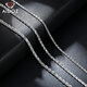 Aido Diamond PT950 Platinum Necklace Men's Real Platinum Solid Rope Chain Thick Plain Chain Weight 25.18g Length 50cm Approximately 2.2mm Thick M Buckle