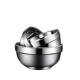 Jiucaijiang stainless steel bowl 304 food household rice bowl iron bowl double-layer insulated soup bowl student 14cm 10 pieces