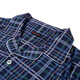 Mr. Aimu [gleicher Stil im Einkaufszentrum] 22SS verwöhnt seidige Plaid-Männer-Pyjamas Home Revers Strickjacken kurzärmelig NS41F684 Dunkelblau Plaid YH8 XL (175)