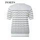 Ports Baozi Mall Même style que le début du printemps nouveau style 'Irrégulet Striped Tritt Top' LD8K724PZE015 Milky White Mydled Couleur L