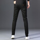 AJ ARMANI JEANS2023纯黑色牛仔裤男休闲百搭秋冬季弹力修身直筒潮牌长裤子 K683 38