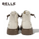 Belle Kinderschuhe Mädchen Martin Boots 2023 Herbst neue Single-Boots-Jungen Britische Stiefel Kurzstiefel Kinder All-Match Leder Stiefel Vanille-Danli de3882 27