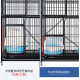 Hanhan pet cat cage large three-story four-story square tube cat cage cat villa cattery cat house breeding cage kitten adult cat universal cat supplies black 1.1 meters three-story attic model with side door
