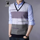 Camiseta de manga larga de Playboy Spring Camiseta de algodón para hombres de algodón de mediana edad y camiseta de gran tamaño de jóvenes camiseta de dos piezas de dos piezas de dos piezas ropa de otoño 3879 azul 165/m